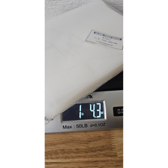 100 Uline S-1511 4 Mil 6"x8" Clear Poly Bags Sleeves NEW - Picture 3 of 3